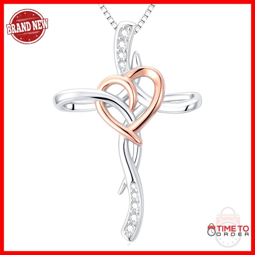 925 Sterling Silver Celtic Cross Pendant Necklace Religious Jewelry Gift